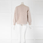 Ba&sh Oatmeal Mohair Cable Knit Cardigan