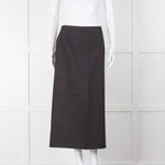 Alexander McQueen Grey Wool With Pink Stripes Long  Skirt