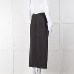 Alexander McQueen Grey Wool With Pink Stripes Long  Skirt