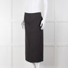 Alexander McQueen Grey Wool With Pink Stripes Long  Skirt