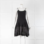 Marithe & Francois Girbaud Black Strappy Dress With Star Hem