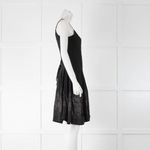 Marithe & Francois Girbaud Black Strappy Dress With Star Hem