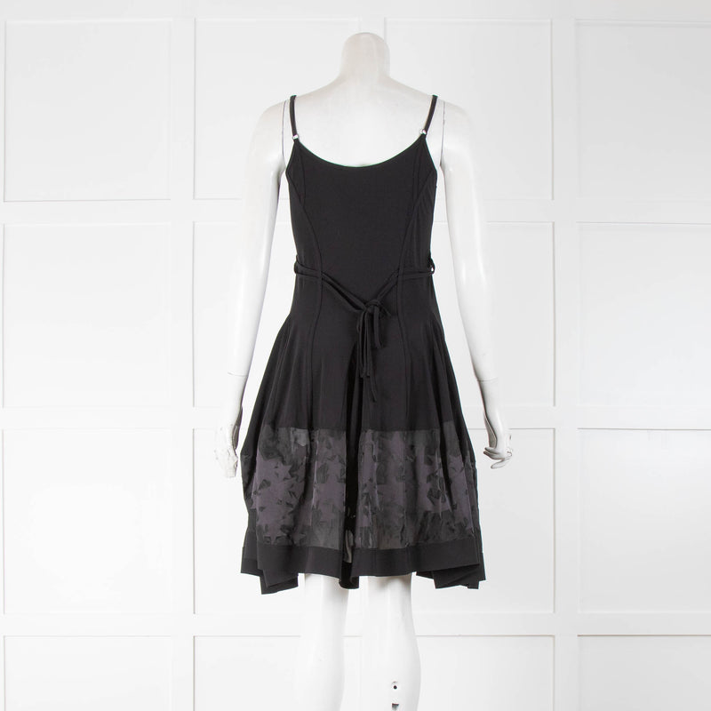 Marithe & Francois Girbaud Black Strappy Dress With Star Hem