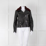 Each Other Leather Jacket with Detachable Fur Collar