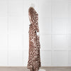 Dea Kudibal Tan Tiger Print Maxi Silk Wrap Dress