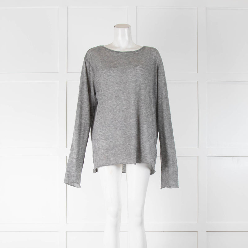 The Row Grey Melange Cashmere Top