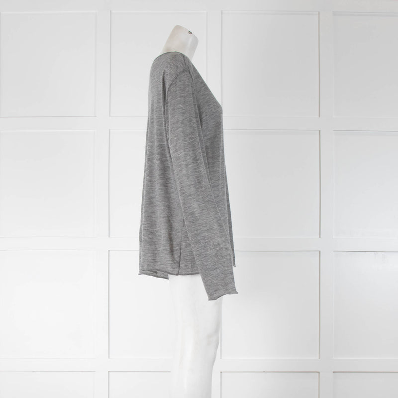 The Row Grey Melange Cashmere Top