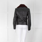 Each Other Leather Jacket with Detachable Fur Collar