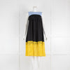 Sportmax Code Blue Black Yellow Lace Detail Sleeveless Dress