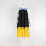 Sportmax Code Blue Black Yellow Lace Detail Sleeveless Dress