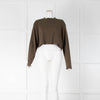 Wardrobe NYC Khaki Long Sleeve Crop Top