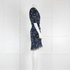 Etoile Isabel Marant Navy Beige Floral One Shoulder Dress