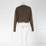 Wardrobe NYC Khaki Long Sleeve Crop Top