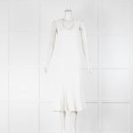 Diane Von Furstenberg White Knit Sleeveless Midi Dress