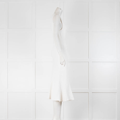 Diane Von Furstenberg White Knit Sleeveless Midi Dress