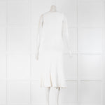 Diane Von Furstenberg White Knit Sleeveless Midi Dress