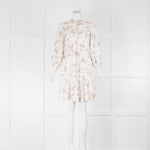 Zimmermann Cream Pink Floral Button Front Mini Dress