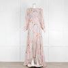 By Malina Pale Pink Floral Maxi Long Sleeve Dress