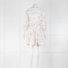 Zimmermann Cream Pink Floral Button Front Mini Dress