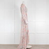 By Malina Pale Pink Floral Maxi Long Sleeve Dress