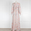 By Malina Pale Pink Floral Maxi Long Sleeve Dress