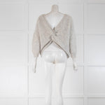 Ba&sh Grey Knitted Twist Back Jumper