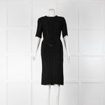 Zimmermann Black Plisse Short Sleeve Dress