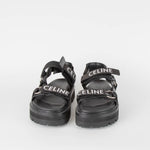 Celine Black Chunky Logo Sandals