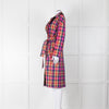 Maison Lener Pink, Blue, Beige Coat With Belt