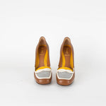 Fendi Brown & White Lizard Embossed Loafer Shoes