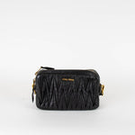 Miu Miu Small Black Matelasse Leather Crossbody Bag