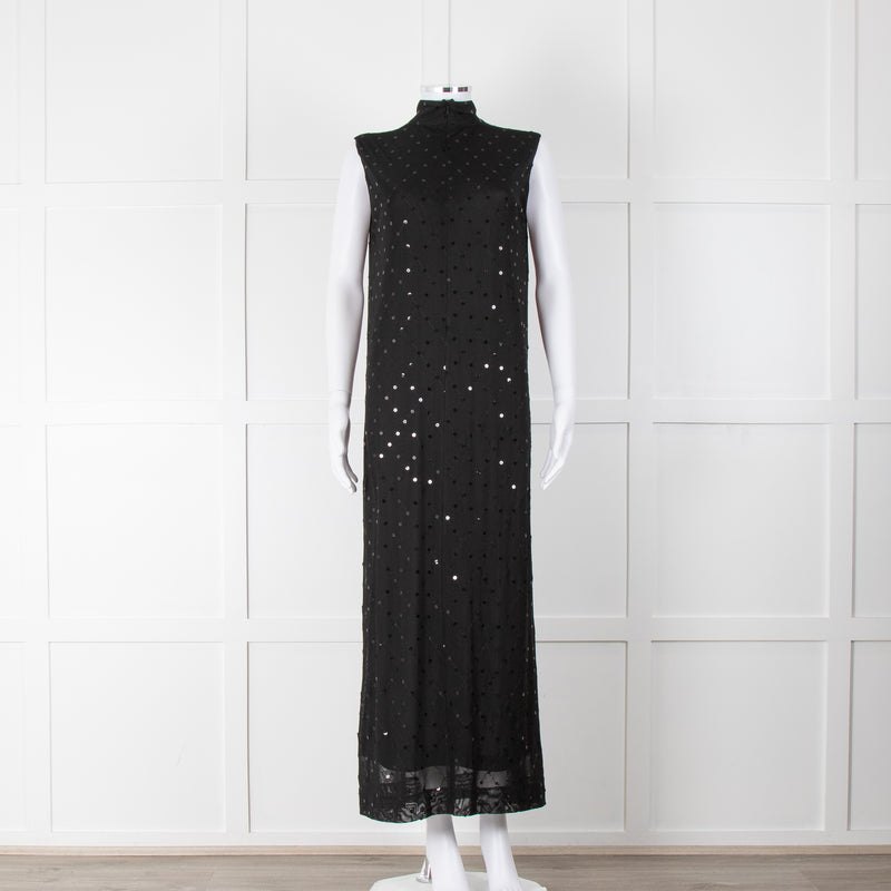 Bitte Kai Rand Black Sequin Sleeveless Maxi Dress