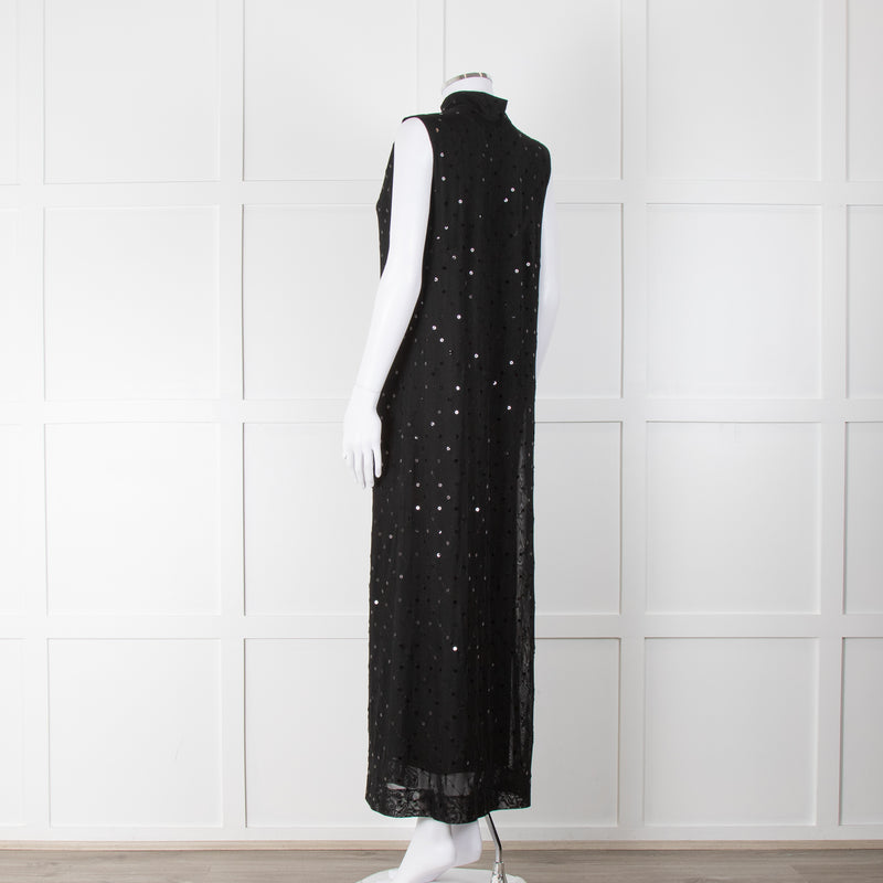 Bitte Kai Rand Black Sequin Sleeveless Maxi Dress