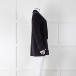 Iris & Ink Navy Micro Cord Tuxedo Style Jacket