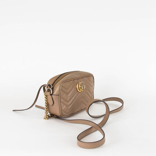 Gucci Beige Leather Marmont Crossbody Bag