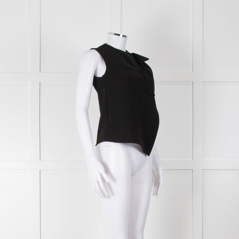 Balenciaga Black Sleeveless Draped Panel Top