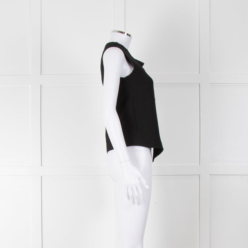 Balenciaga Black Sleeveless Draped Panel Top