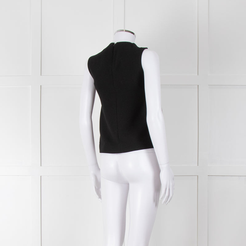 Balenciaga Black Sleeveless Draped Panel Top