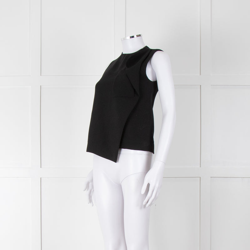 Balenciaga Black Sleeveless Draped Panel Top