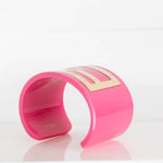 Fendi Pink Plastic Logo Baguette Cuff