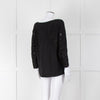 No 21 Black Boat Neck Top with Lace Panels