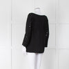 No 21 Black Boat Neck Top with Lace Panels