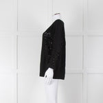 No 21 Black Boat Neck Top with Lace Panels