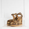 Celine Brown Jacquard Wedge Sandal