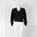 Ami Black Button Up Cardigan with Red Heart