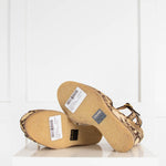 Celine Brown Jacquard Wedge Sandal