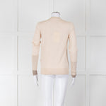 Victoria Beckham Beige Wool Jumper with Monogram