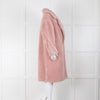 Meteo by Yves Salomon Pink Wool Oversized Teddy Coat