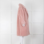 Meteo by Yves Salomon Pink Wool Oversized Teddy Coat