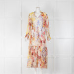 Zimmermann Yellow Red Wonderland Long Sleeve Midi Dress